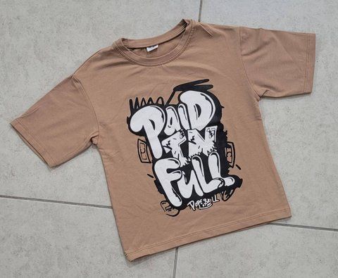 Футболка хлопчик "Paid in full" карамельна TMPIF-0001 фото